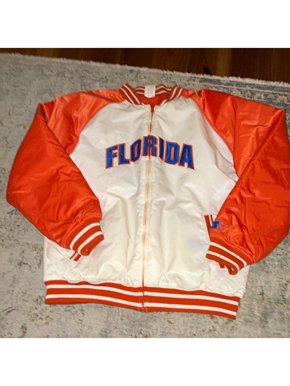 Starter M Y2K Florida Gators Full Zip Jacket, Orange White Blue M Reversible